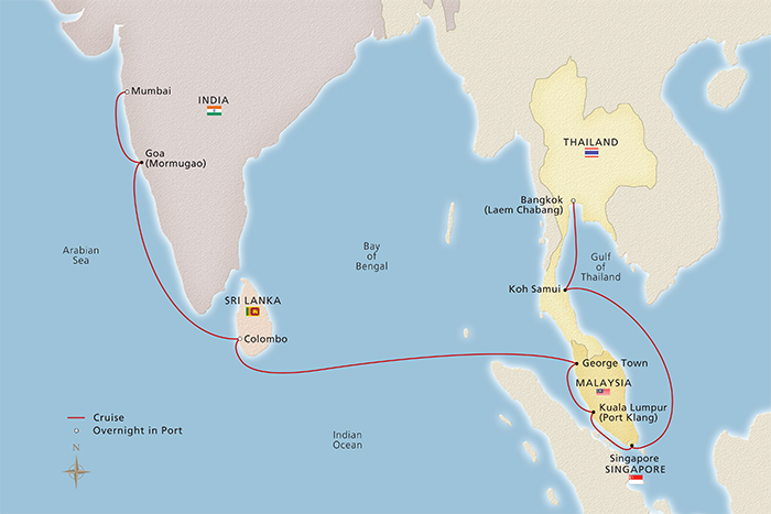 Across the Bay of Bengal Itinerary Map