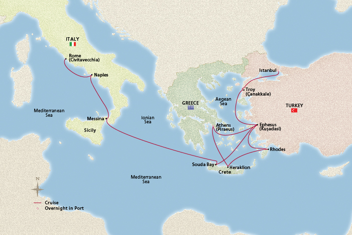 Ancient Mediterranean Antiquities Itinerary Map