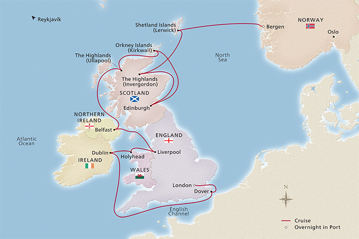British Isles Explorer Itinerary Map
