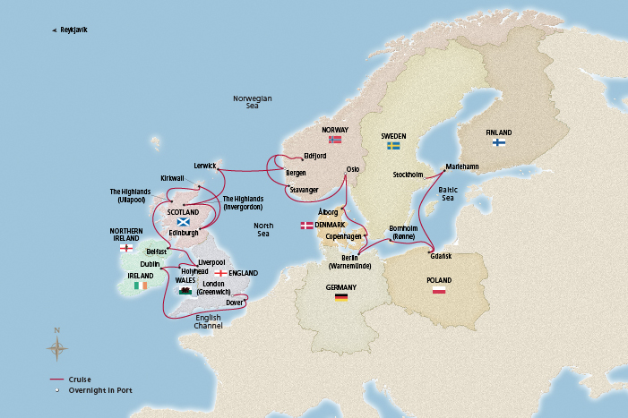 Scandinavia & the British Isles Itinerary Map