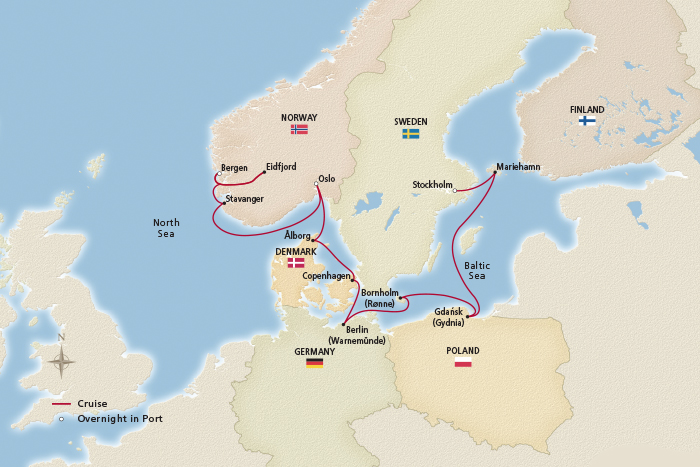 Viking Homelands Itinerary Map