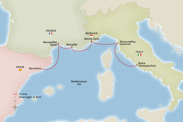 Iconic Western Mediterranean Itinerary Map