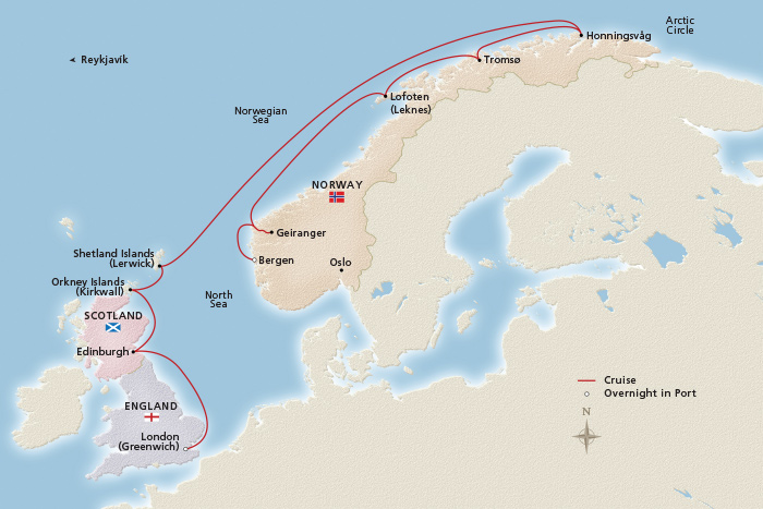 Into the Midnight Sun Itinerary Map