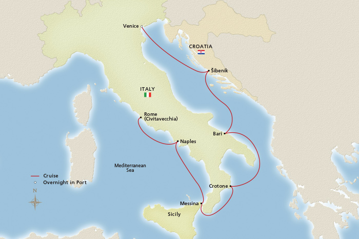 Italian Sojourn Itinerary Map