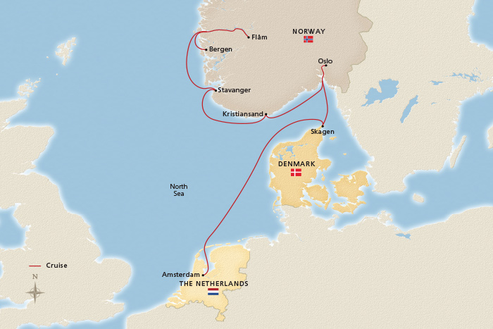 Viking Shores & Fjords Itinerary Map