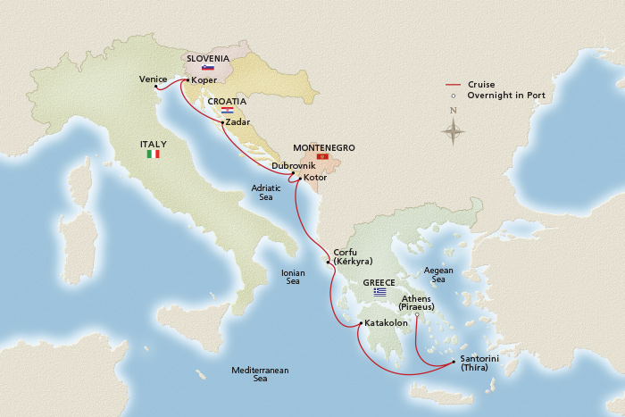 Empires of the Mediterranean Itinerary Map