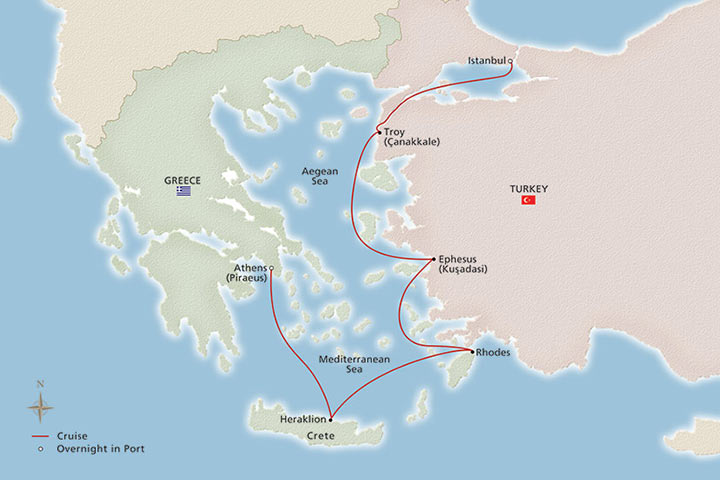 Ancient Mediterranean Treasures Itinerary Map