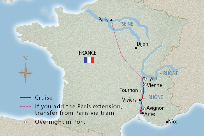 Lyon & Provence Itinerary Map