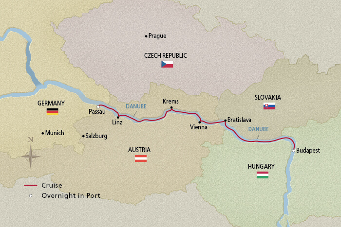 Danube Waltz Itinerary Map