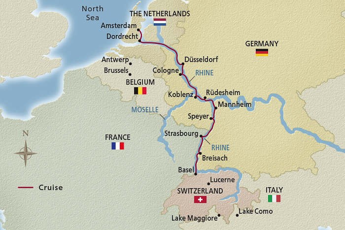 Christmas on the Rhine Itinerary Map